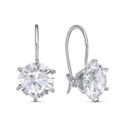 Серьги из серебра с фианитами