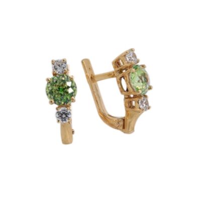 Классические серьги из золота с кристаллами Swarovski