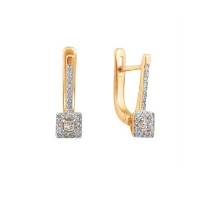 Серьги из красного золота с бриллиантами