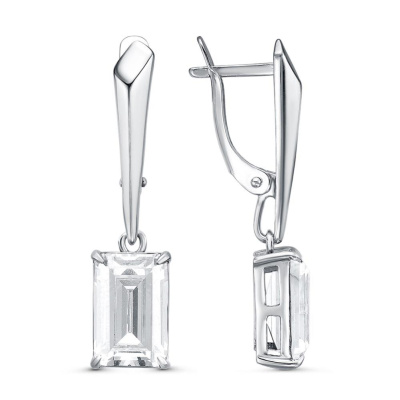 Серьги из серебра с фианитами